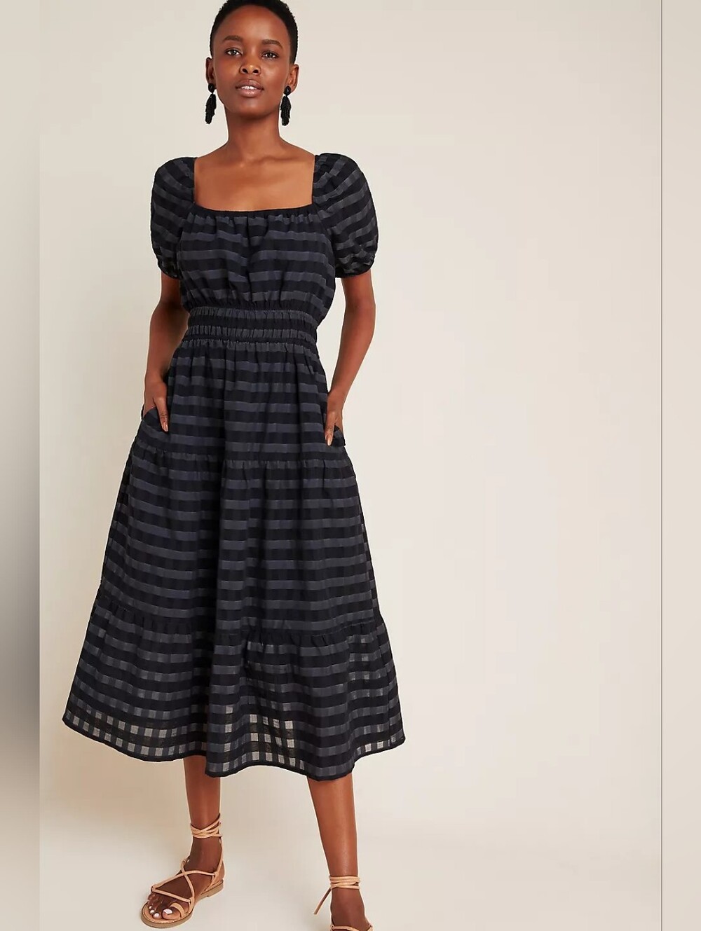 By Anthropologie‎ Francesca Tiered Midi Dress Small